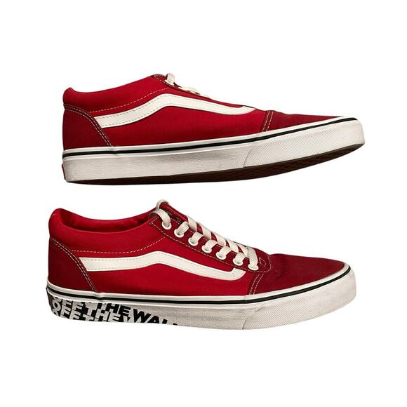 VANS Old Skool Racing Red & True White Shoes size 10 - Picture 1 of 6